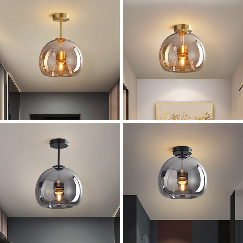 Plafond med rund glaskupa