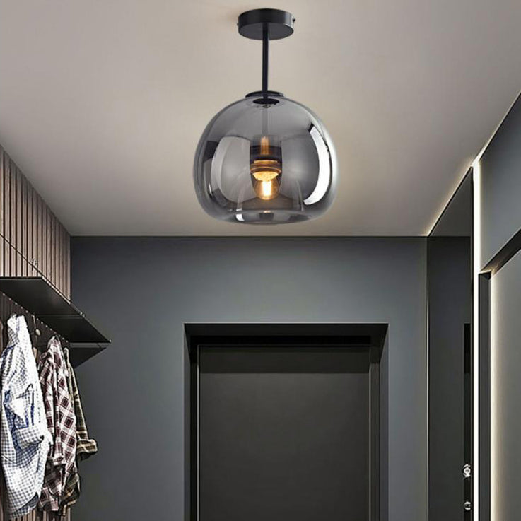 Plafond med rund glaskupa