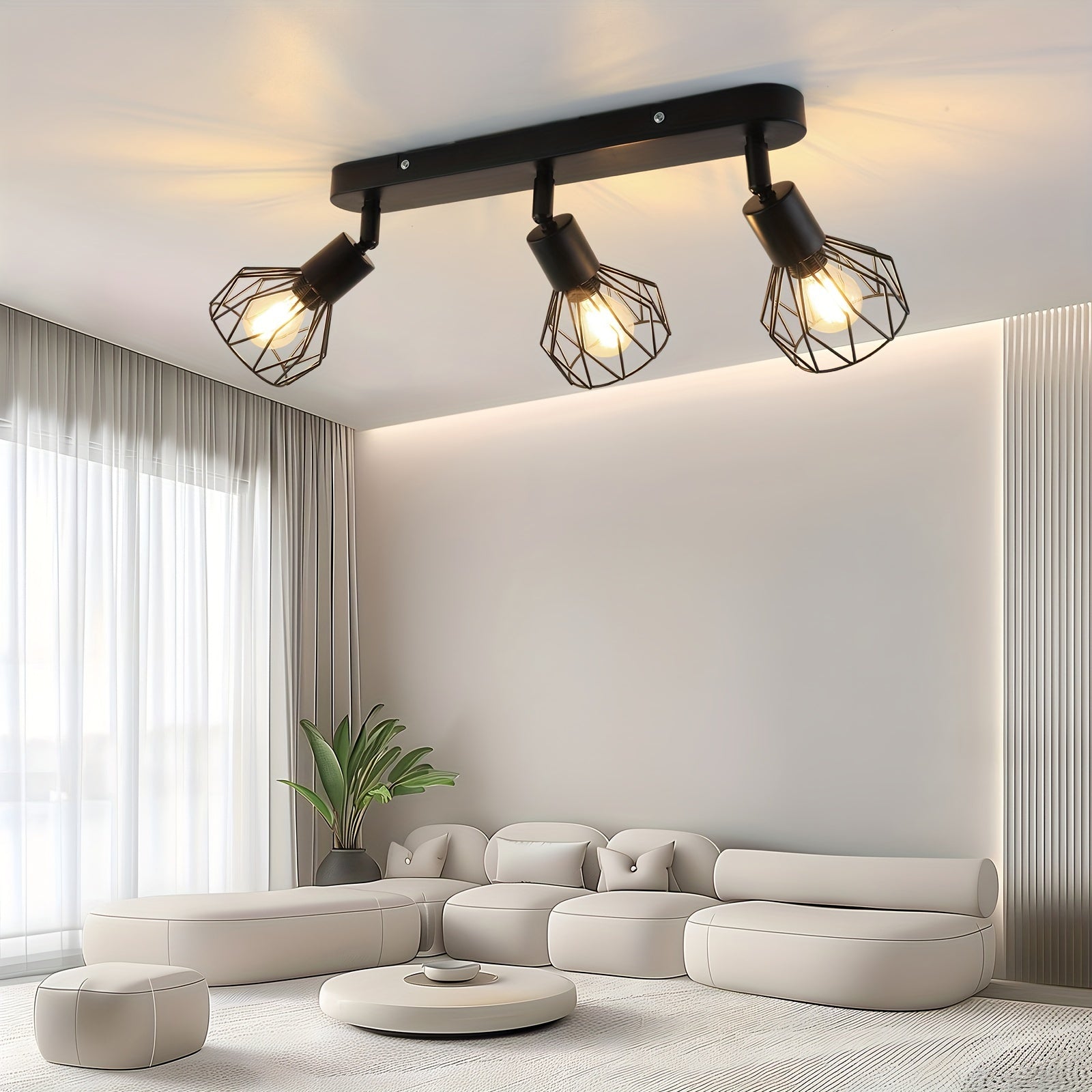 Taklampa med tre spotlights