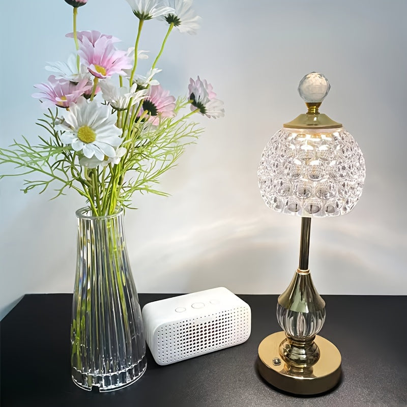 Bordslampa i kristallform, laddningsbar