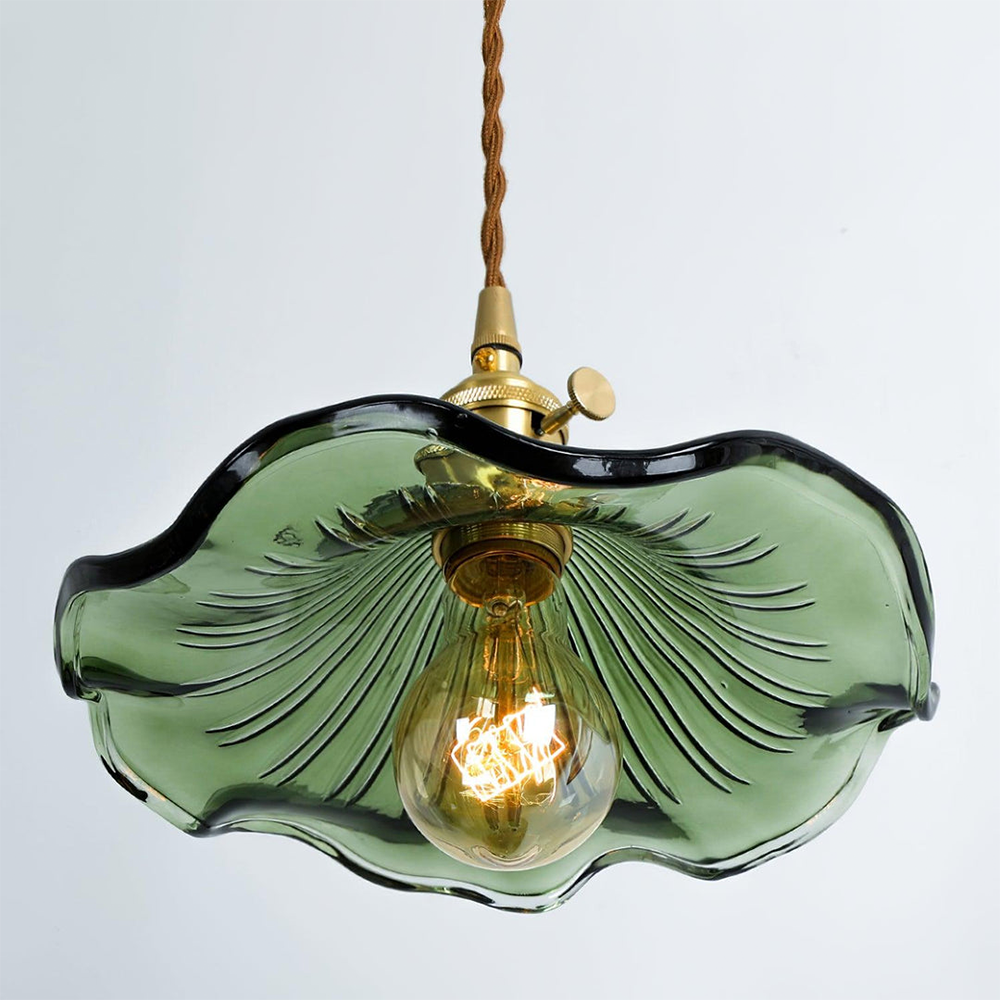 Pendellampa med glasblomma