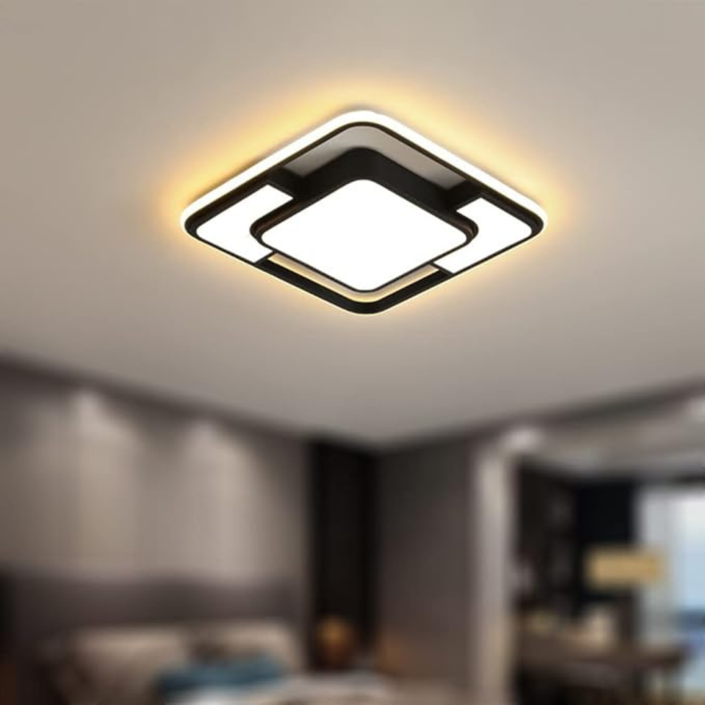 Taklampa med fjärrkontroll och geometrisk form