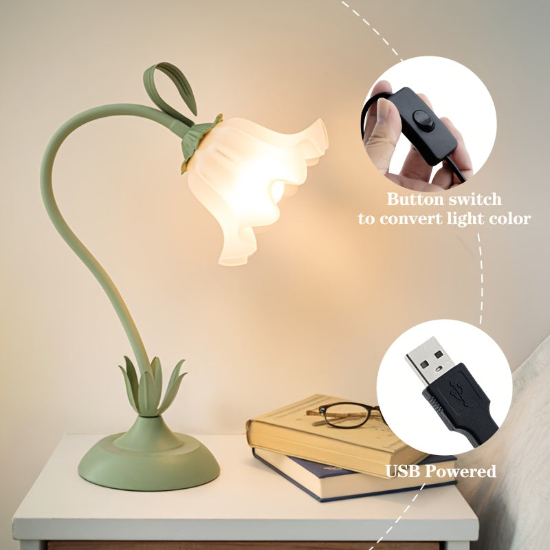 Bordslampa i blomform