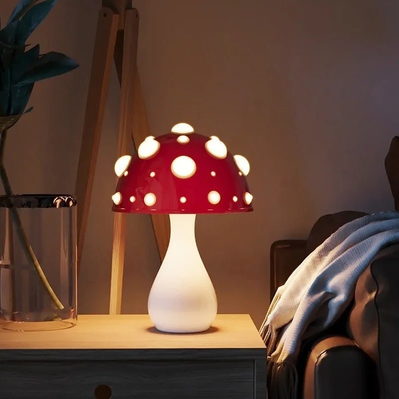 Bordslampa formad som en svamp
