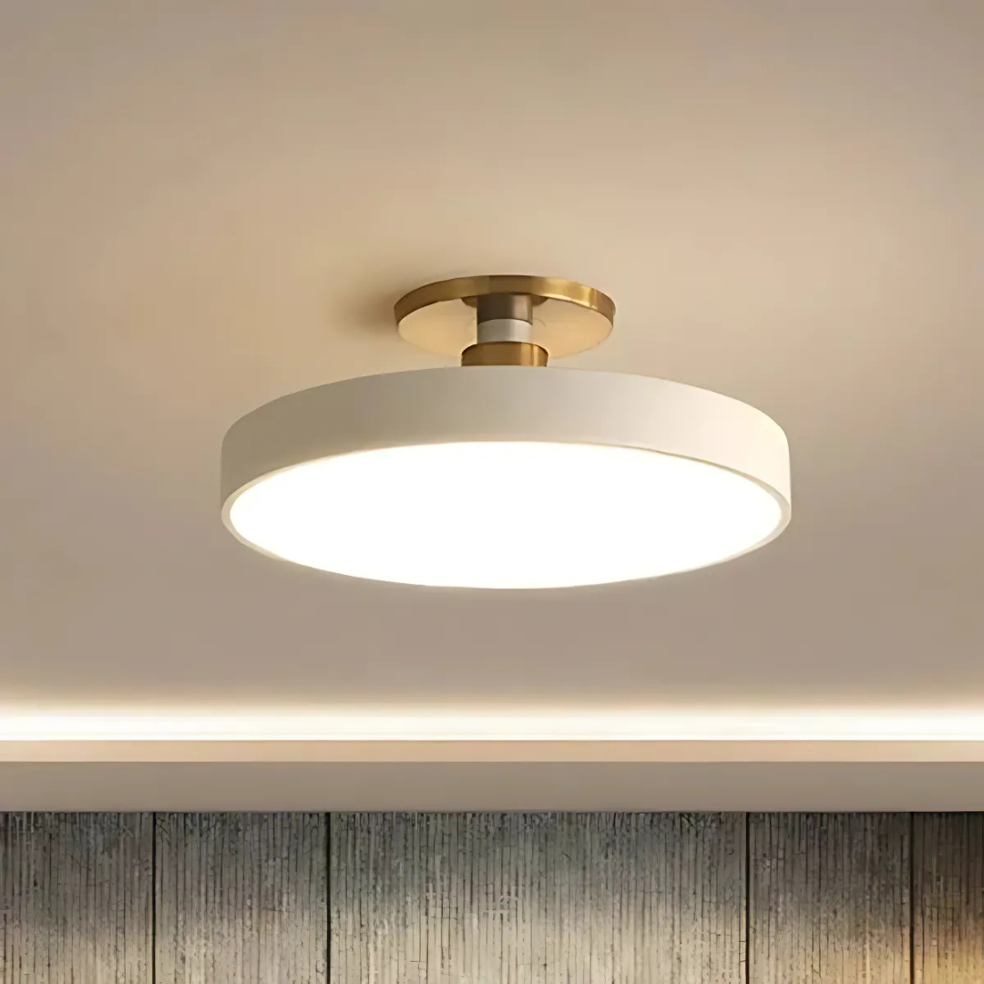Rund LED-taklampa i metall