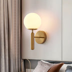 Vägglampa med rund glaskupa