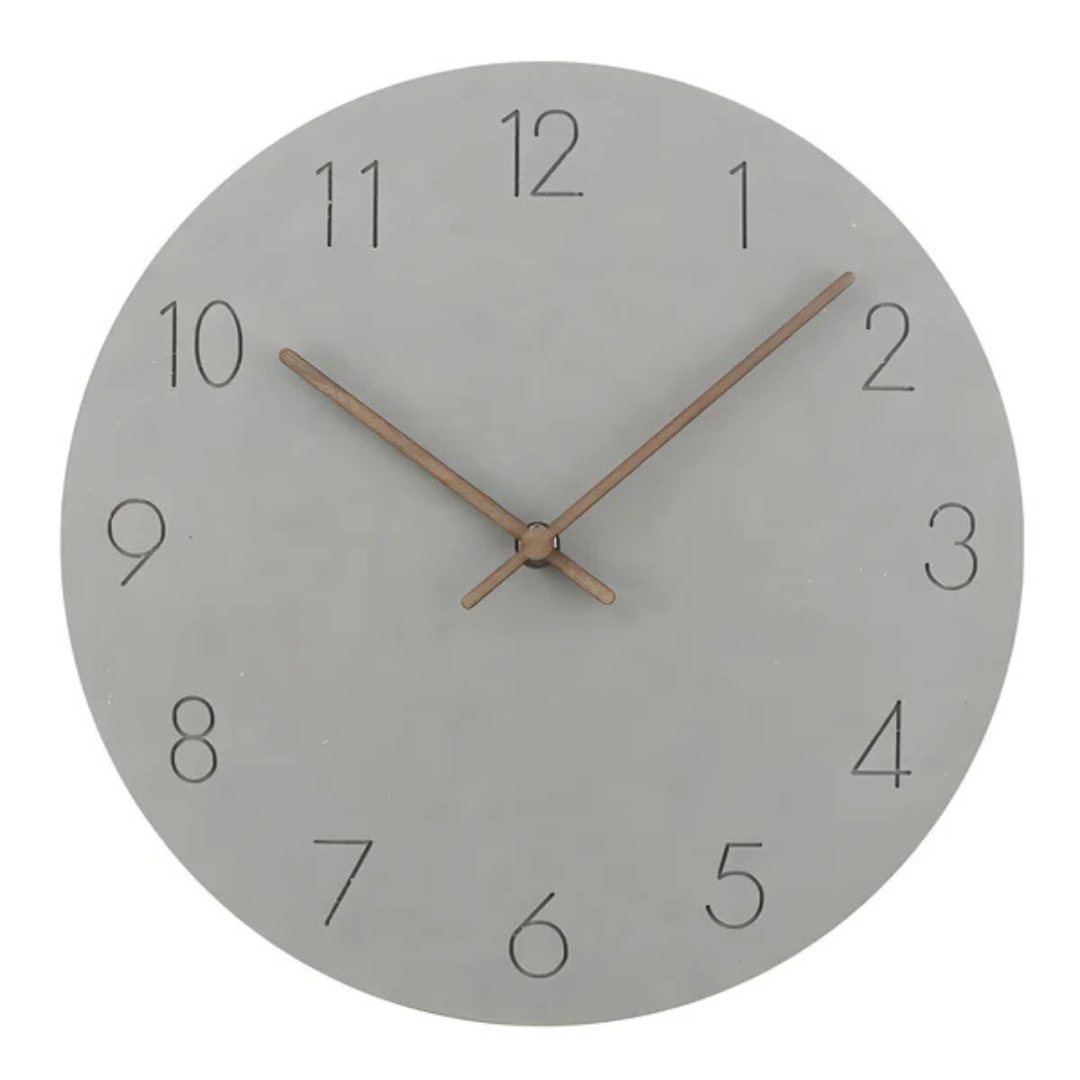 Minimalistisk väggklocka i trä