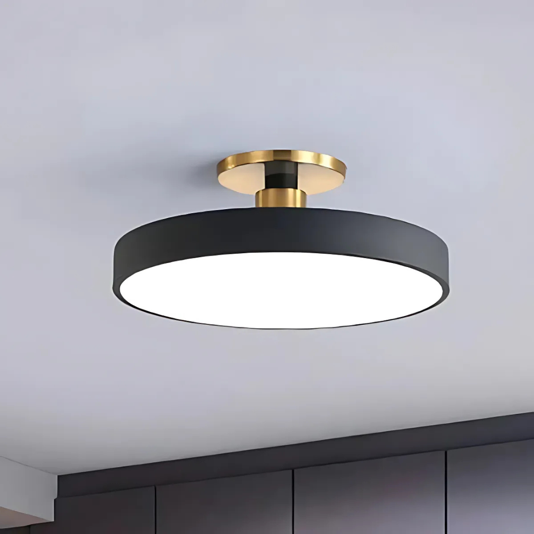 Rund LED-taklampa i metall