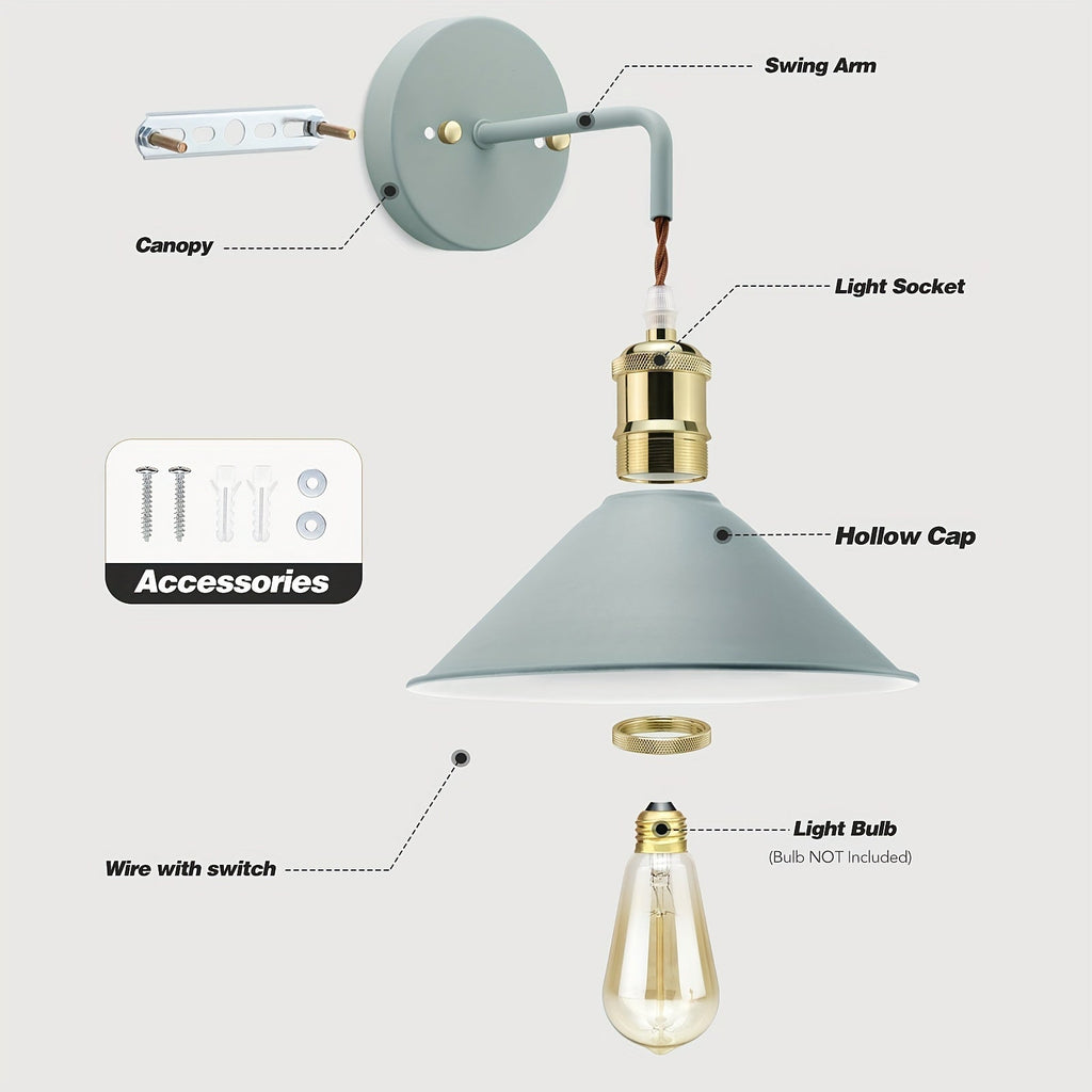 Vägglampa i metall, tvåpack