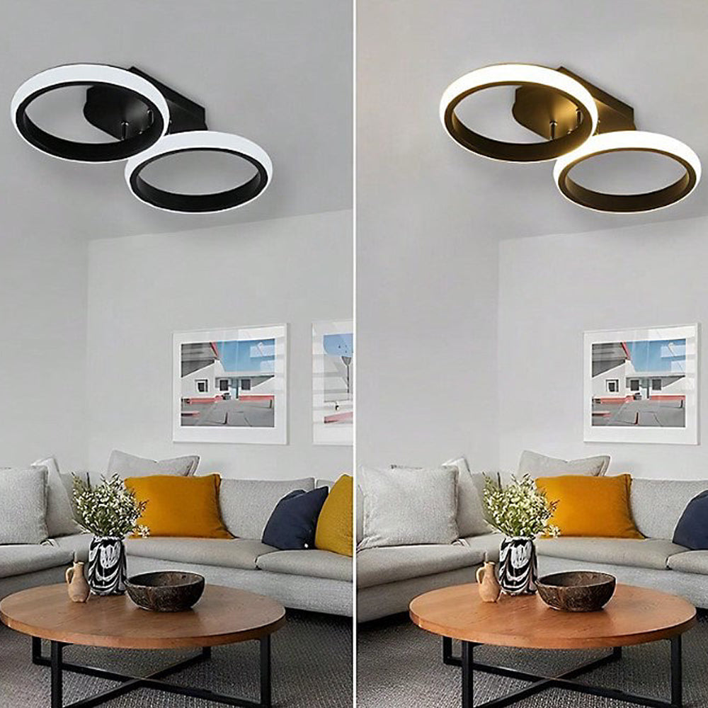 Taklampa med överlappande LED-ringar