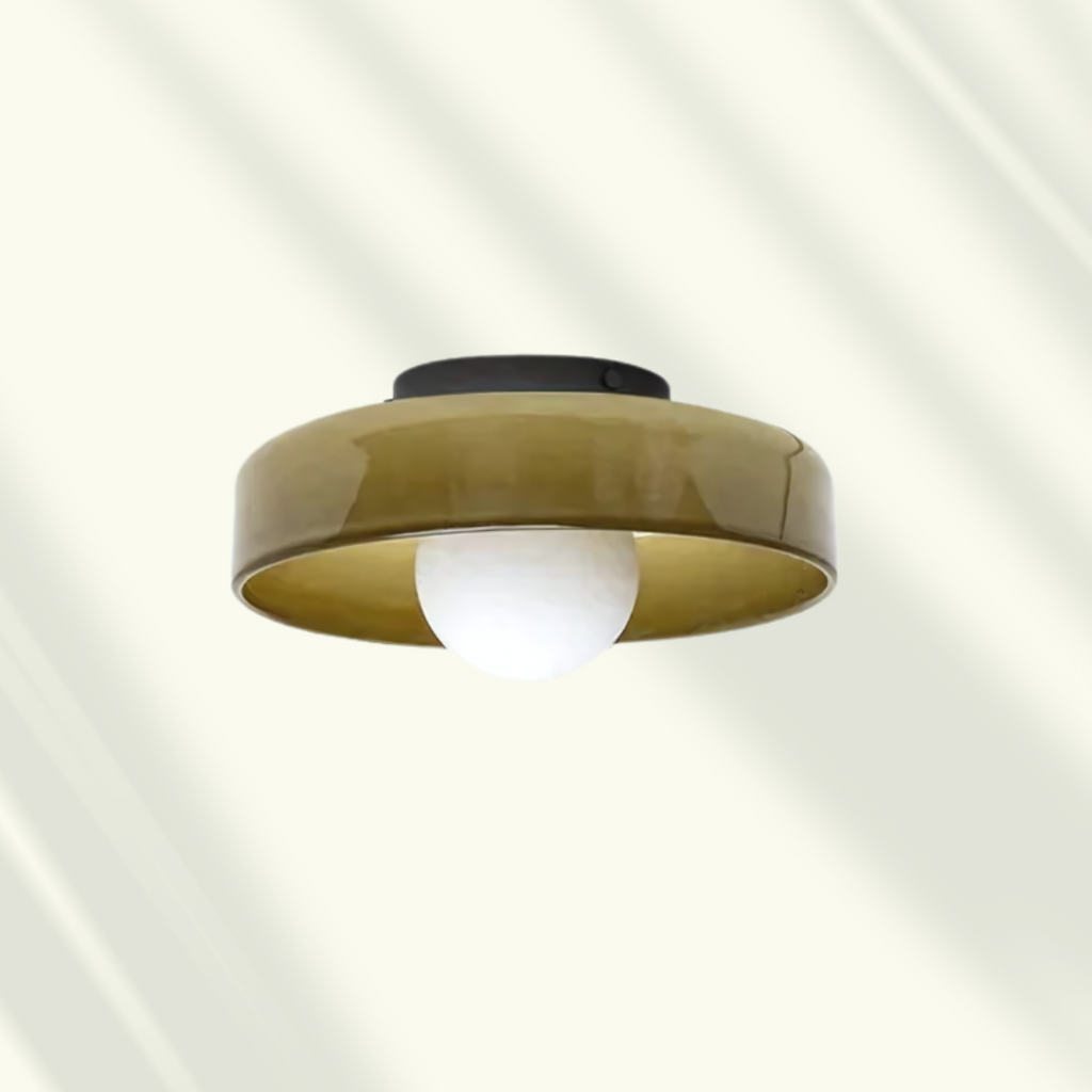 Plafond med rund glaskupa | Taklampa i sex färger med LED