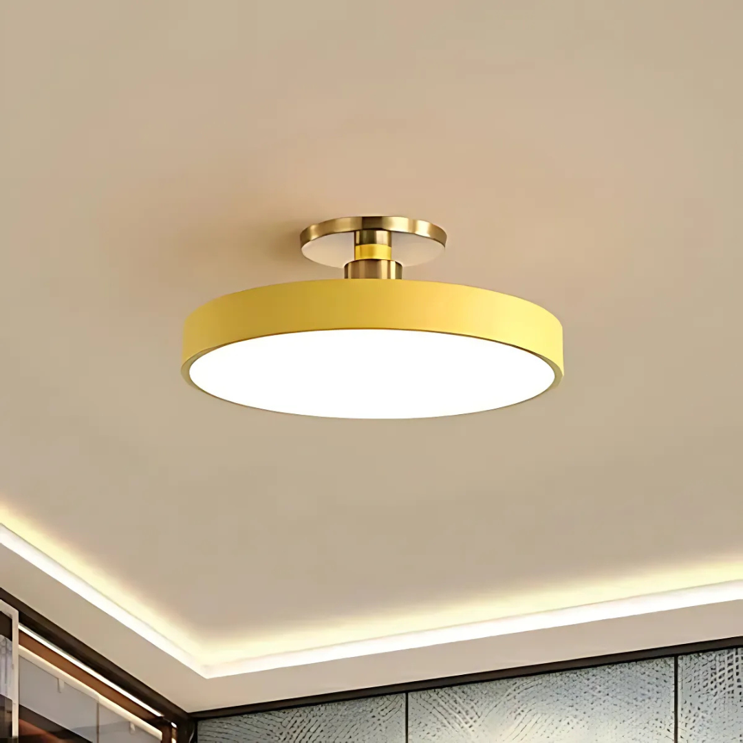 Rund LED-taklampa i metall