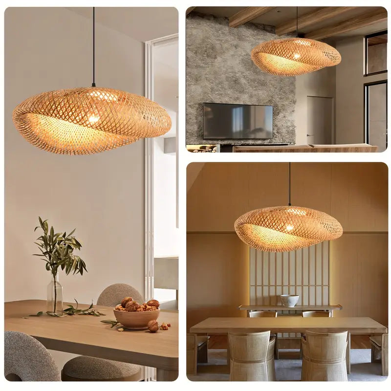 Lampskärm i handflätad bambu