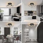 Taklampa med justerbara spotlights i svart