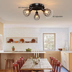 Taklampa med justerbara spotlights i svart