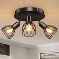 Taklampa med justerbara spotlights i svart