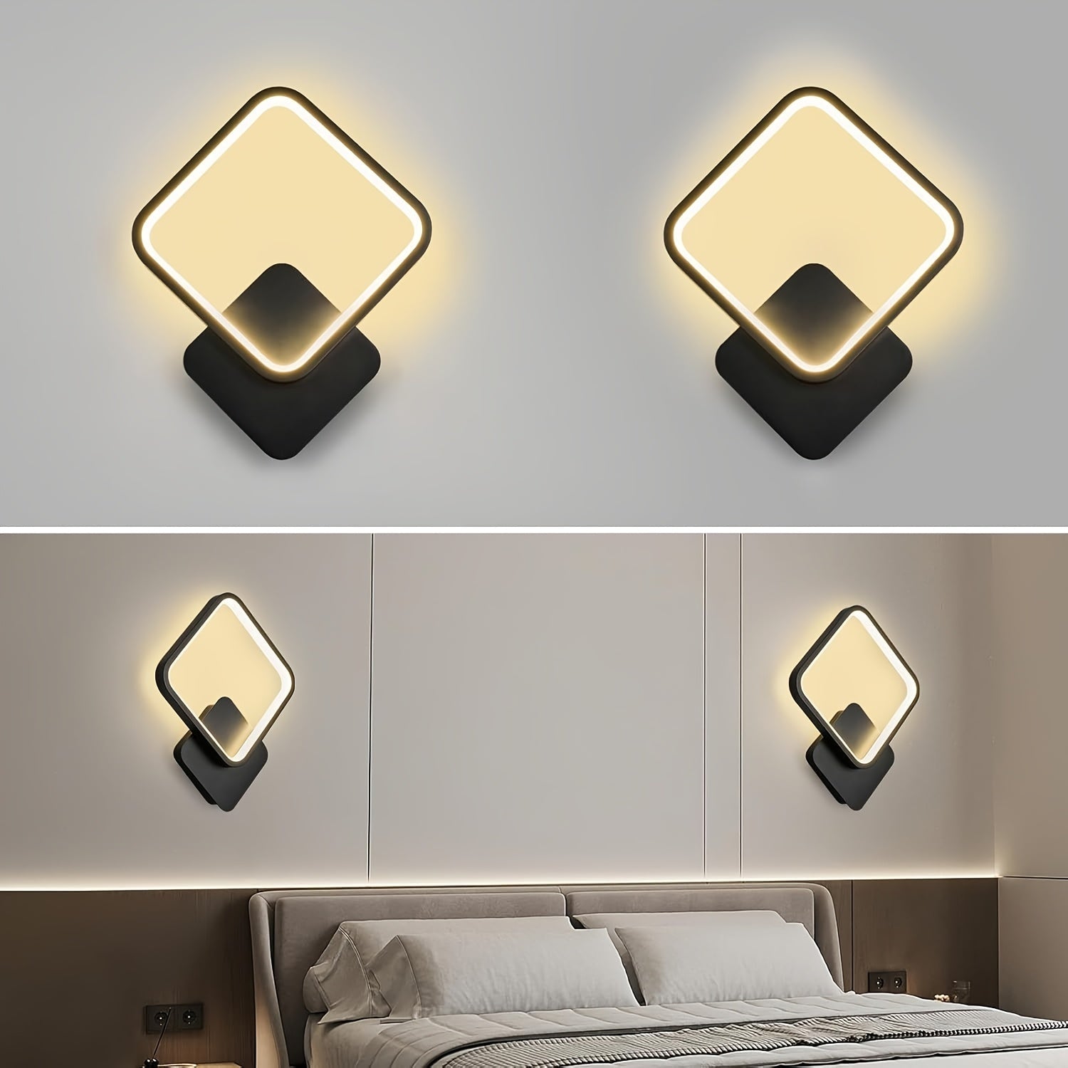 Kvadratisk vägglampa med LED