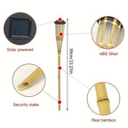 Solcellsfacklor i bambu, 2-pack