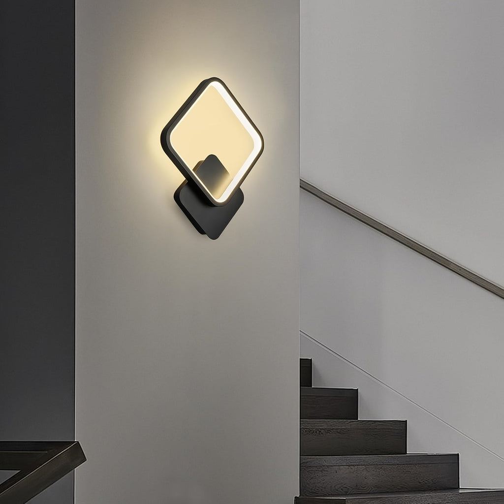 Kvadratisk vägglampa med LED