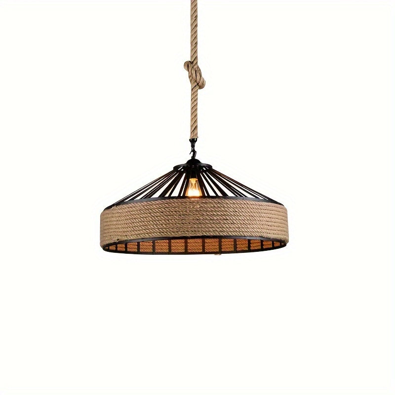 Taklampa i hamprep och metall