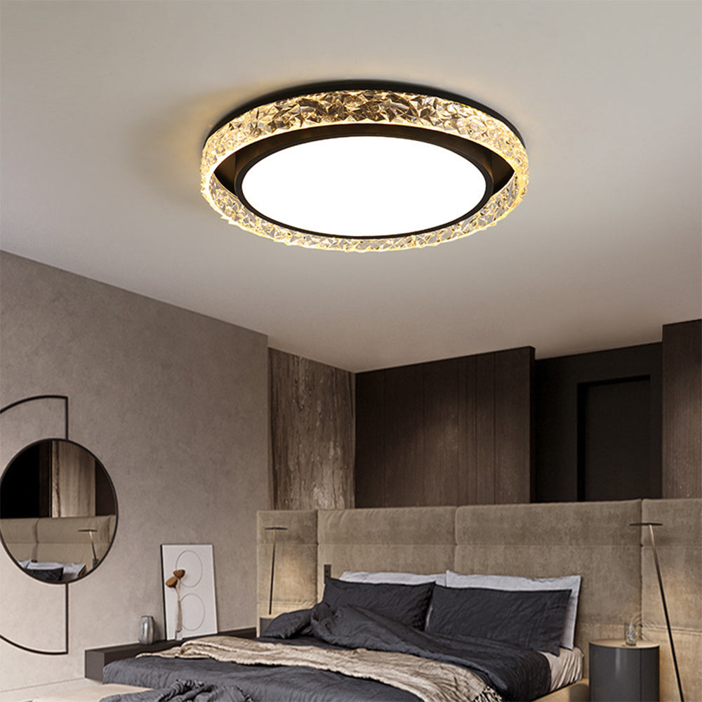 Plafond med kristallring och fjärrkontroll