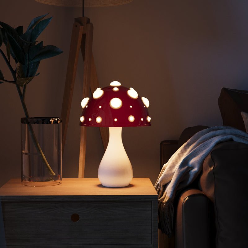 Bordslampa formad som en svamp