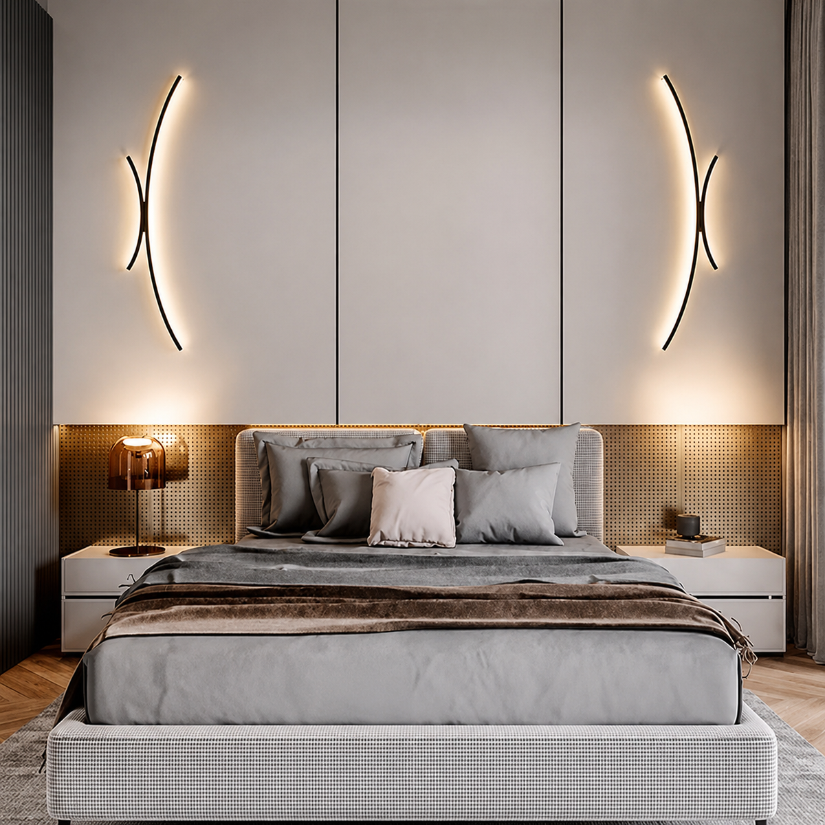 Avlång vägglampa med LED