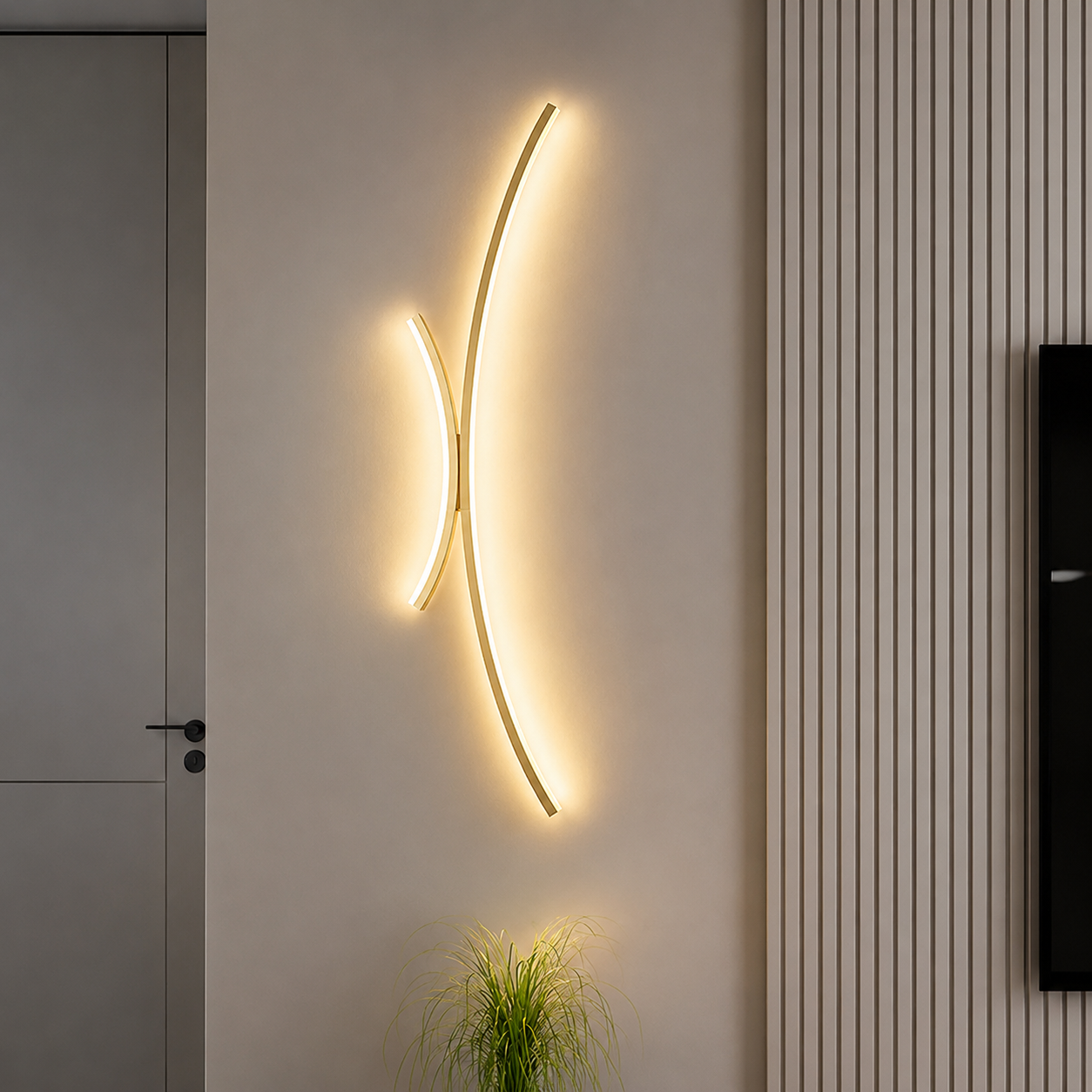 Avlång vägglampa med LED