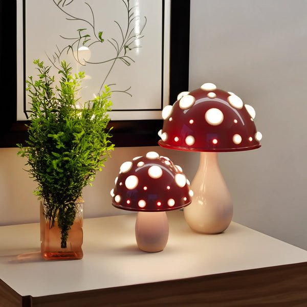 Bordslampa formad som en svamp