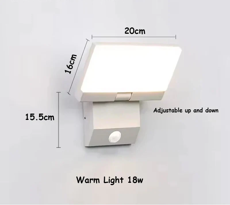 Utomhusvägglampa med vinkelbar panel