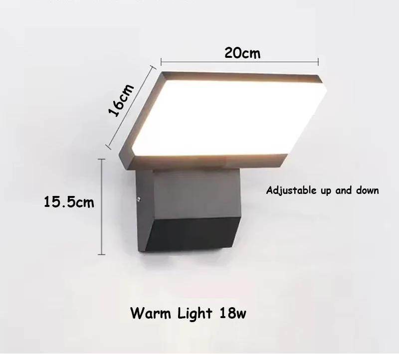 Utomhusvägglampa med vinkelbar panel
