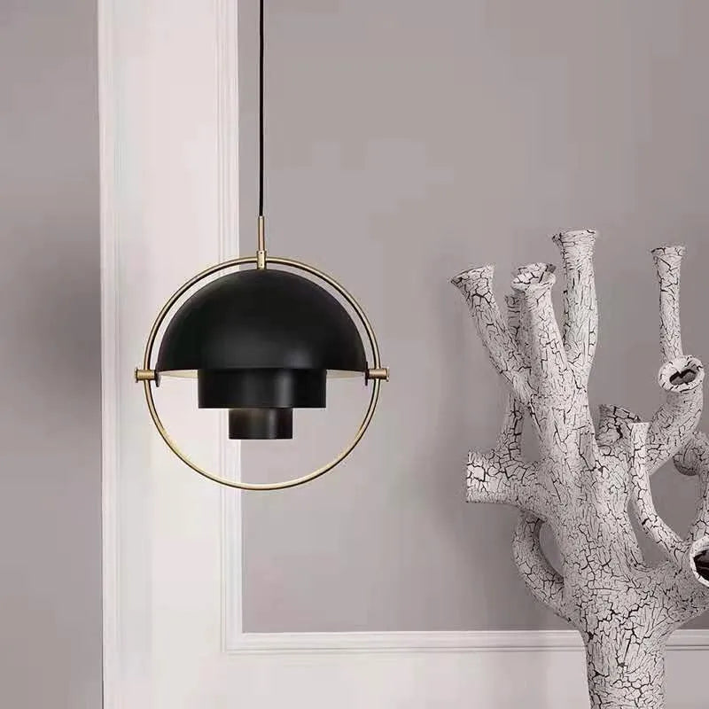 Taklampa med ring och skiktad kupa