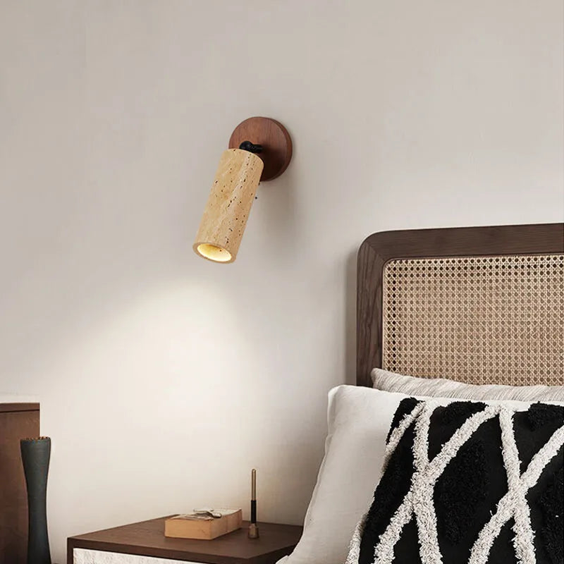 Vägglampa travertin