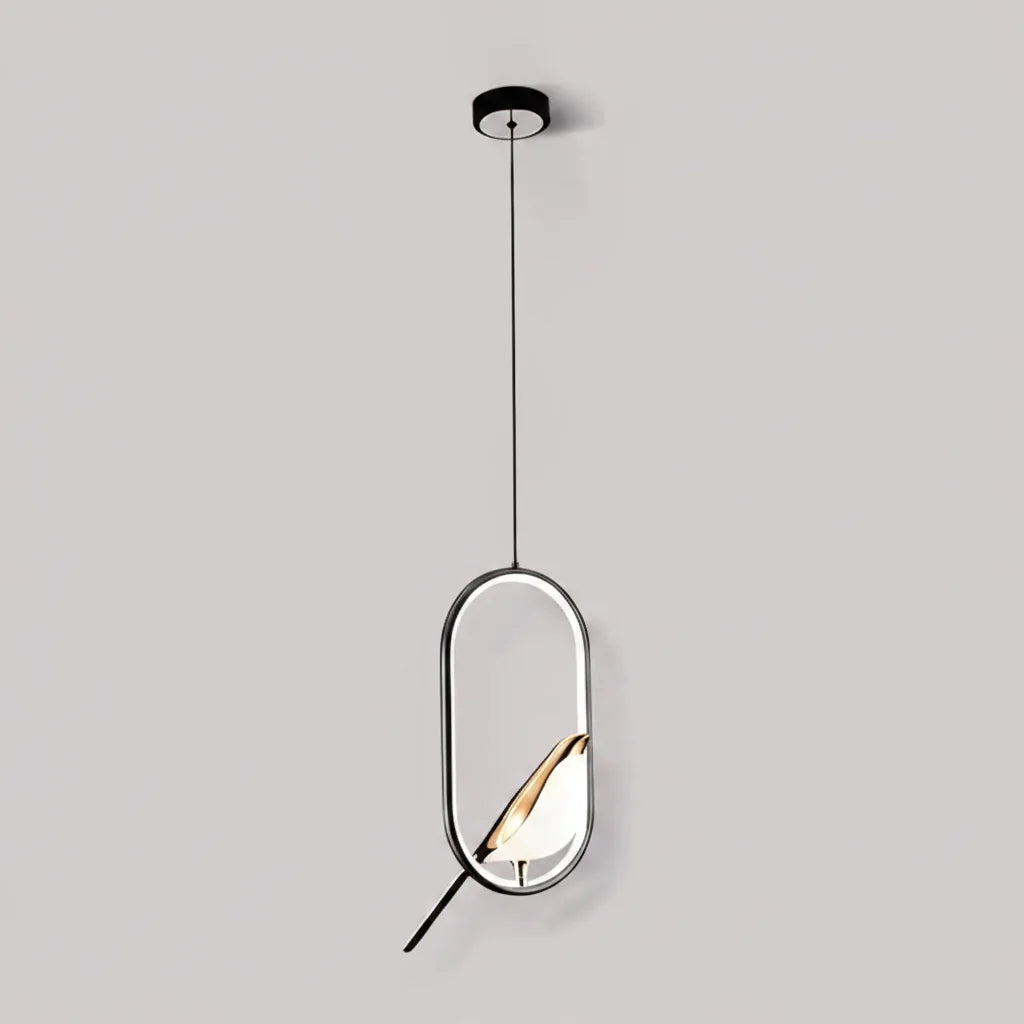 Taklampa med fågelmotiv i ring