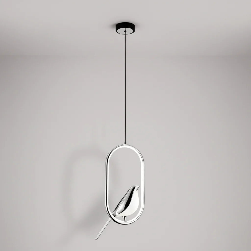 Taklampa med fågelmotiv i ring