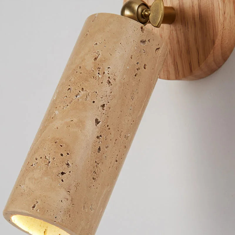 Vägglampa travertin