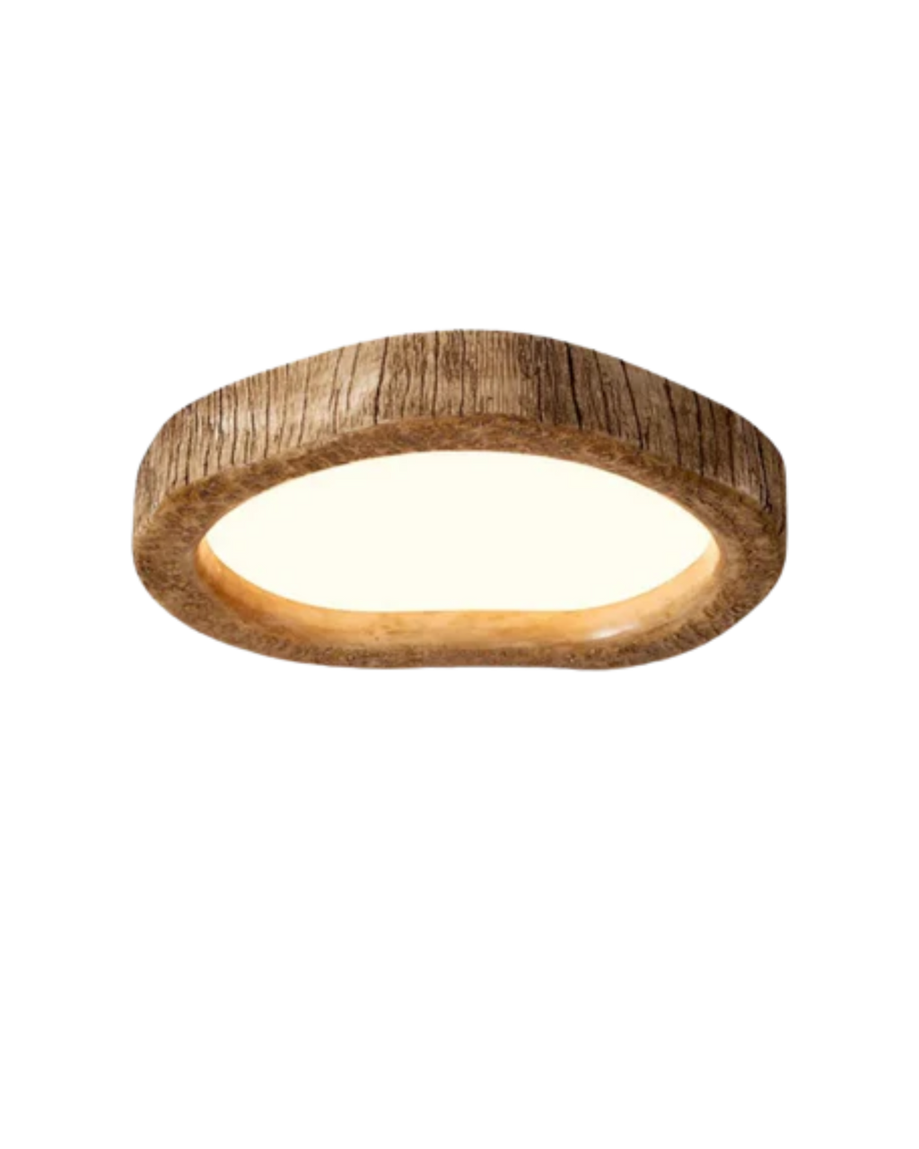 Taklampa i träimitation med LED