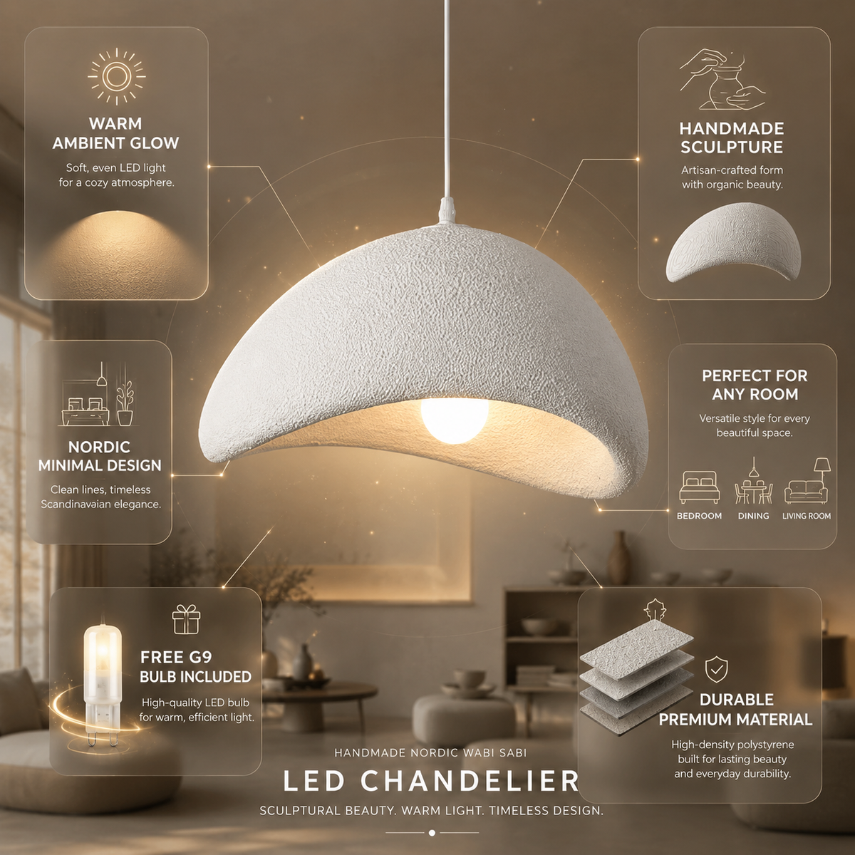 Hängande LED-armatur i nordisk stil
