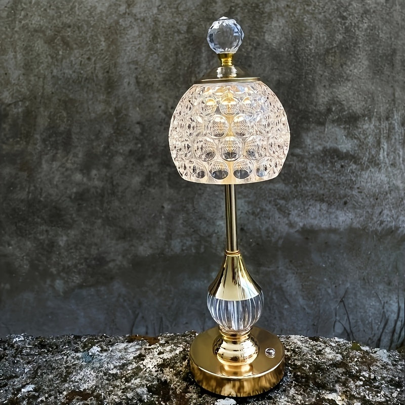 Bordslampa i kristallform, laddningsbar
