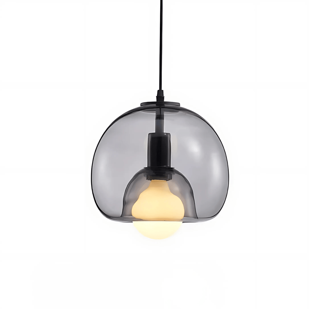 Taklampa med munblåst glasklot