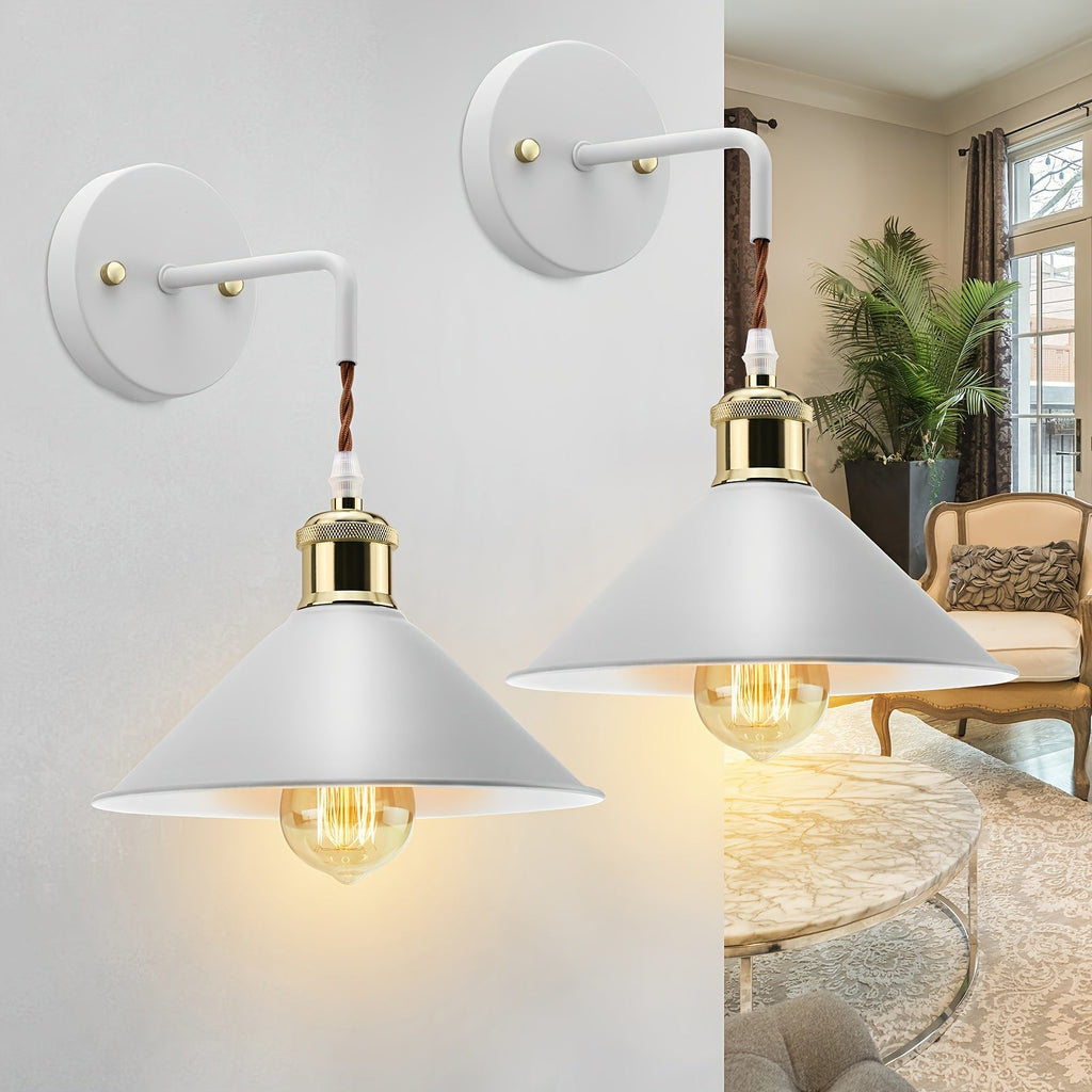 Vägglampa i metall, tvåpack