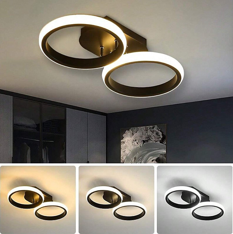 Taklampa med överlappande LED-ringar